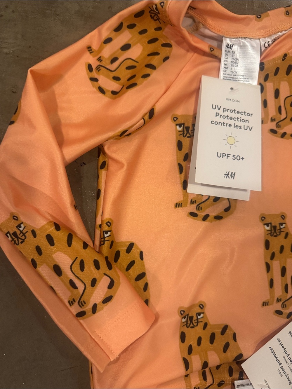 H&M Orange Leopard Print Rash Guard Swim Set - Picture 6 of 12